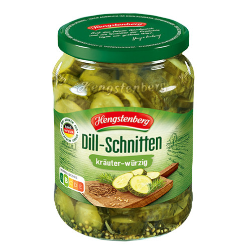 Hengstenberg "DillSchnitten" Pickles with Herbs in Jar 24 oz. The
