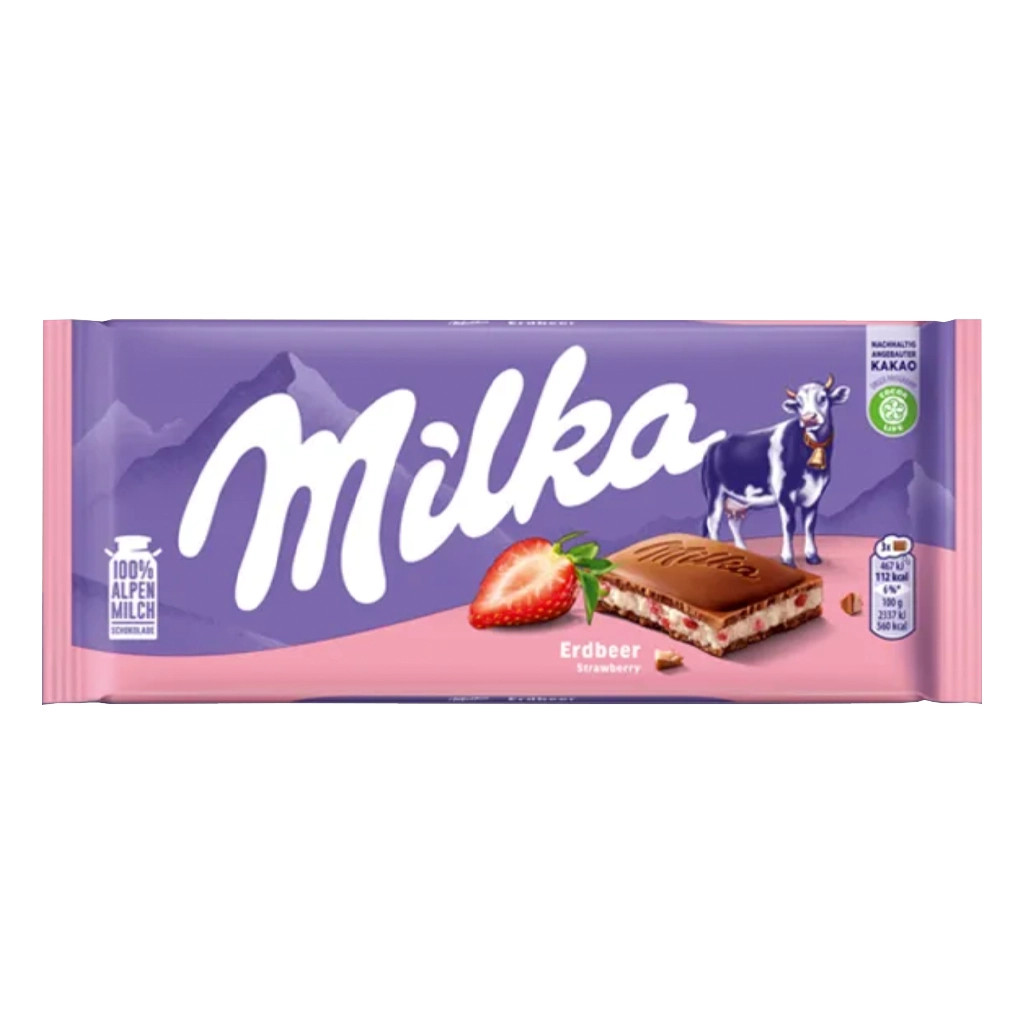 Milka Strawberry Creme Filled Chocolate Bar