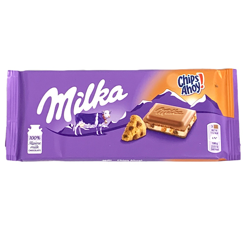 Milka chocolate with Chips Ahoy Cookie filling 3.5 oz. - made in Germany