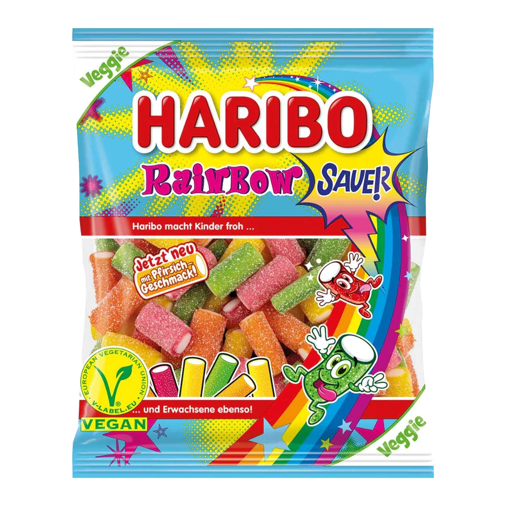 Haribo Rainbow Fizz Sour Candy Sticks