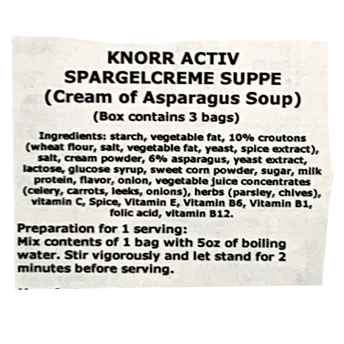 Knorr "Aktiv" Asparagus Cream Soup, 3-pack