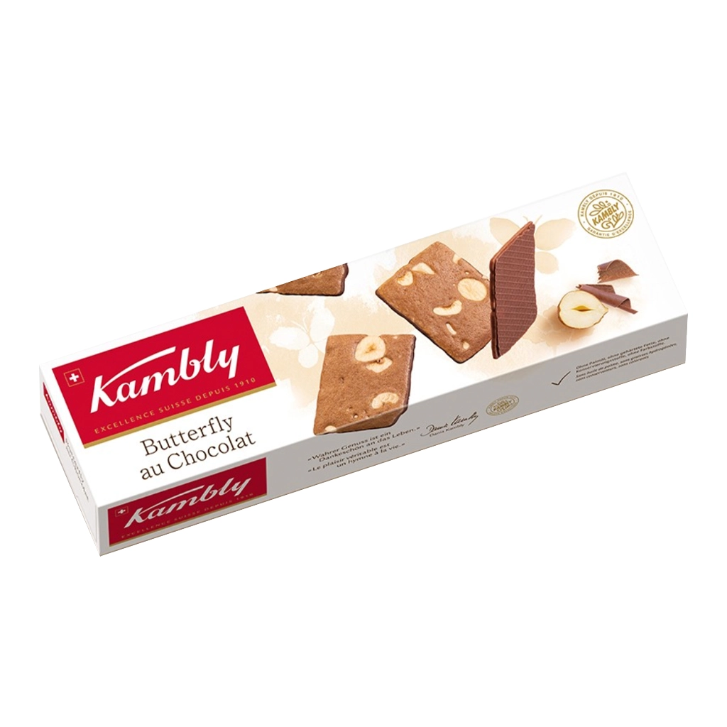 Kambly Butterfly au Chocolat Hazelnut Chocolate Butter Thins