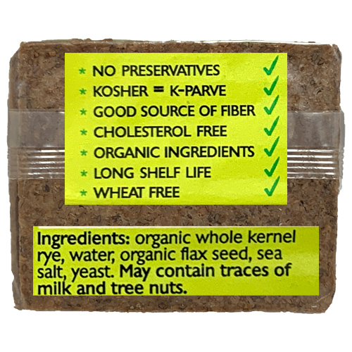 Mestemacher Organic Flax Seed  Whole Grain Bread 17.6 oz.