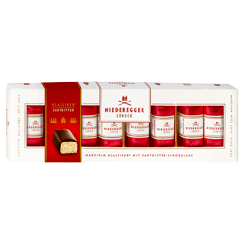 Niederegger "Classics" Dark Chocolate Marzipan Pralines in Gift Box, 8pc, 100g (3.5 oz)