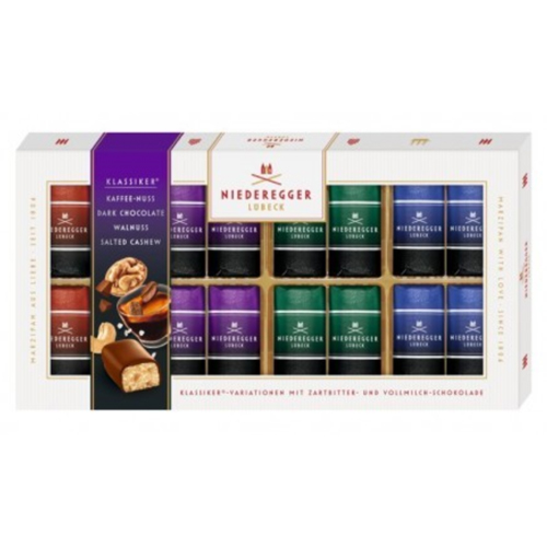 Niederegger "Dark Classics Nut Variations"  Pralines with Dark and Milk Chocolate Marzipan Variety, 16 pc., 7 oz