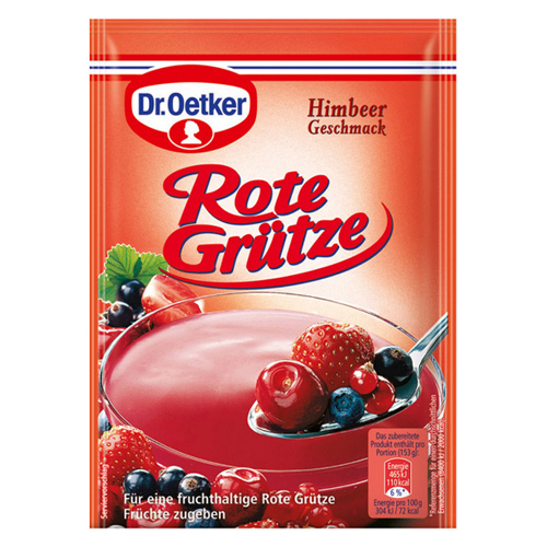 Dr. Oetker "Rote Grütze" Raspberry Red Fruit Jelly Dessert, 1.4 oz, 3-pack