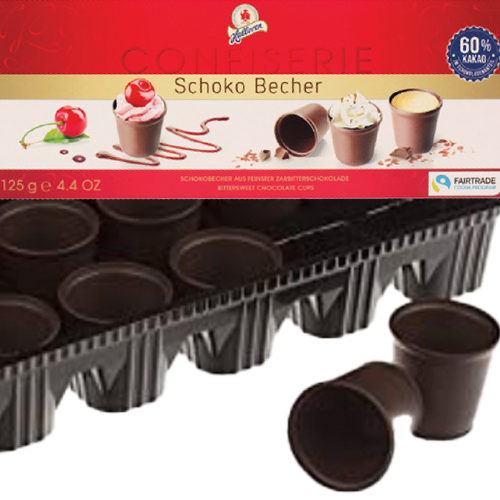 Halloren "Schoko Becher" German Dark Chocolate Cups, 4.4 oz