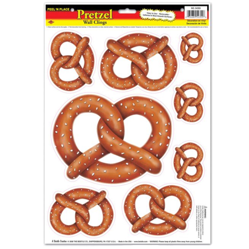 The Taste of Germany Pretzel Stickers, Peel 'n Place, various sizes, 8 pc