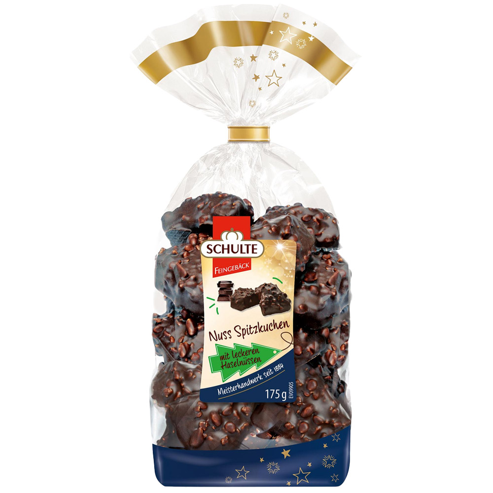 Schulte "Spitzkuchen" Hazelnut Dark Chocolate Lebkuchen Bites, 175g
