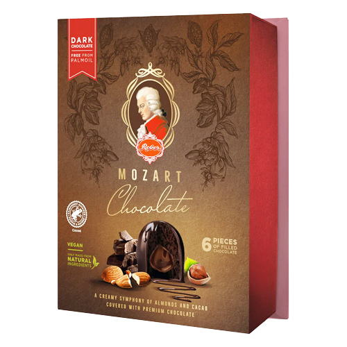 Reber Dark Chocolate Filled Mozart Kugel Box 6 pc. 4.2 oz. - The
