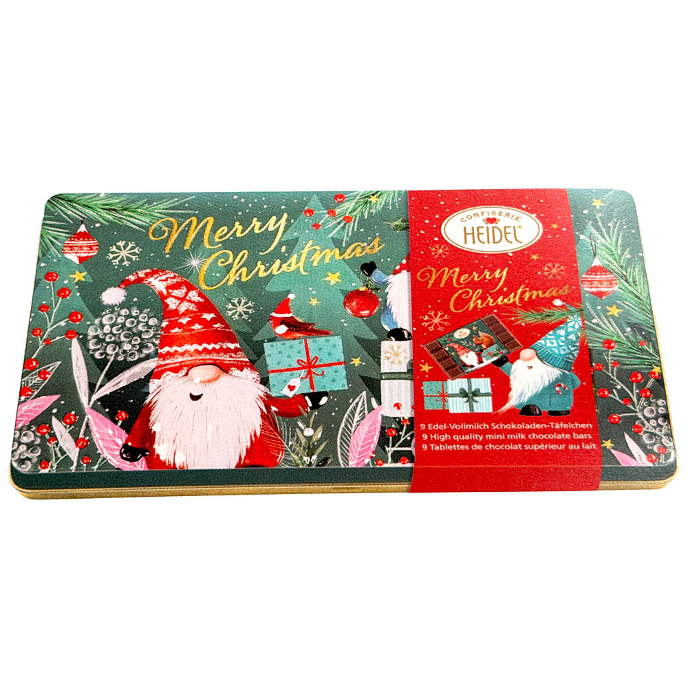 Heidel "Christmas Elves" Milk Chocolate Deco Tin, 4.2 oz