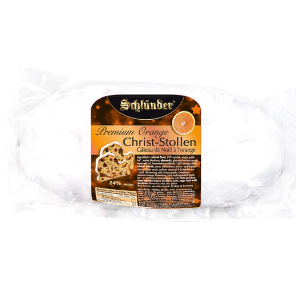 Schluender Marzipan Stollen Cake with Orange, in Cello, 17.4 oz