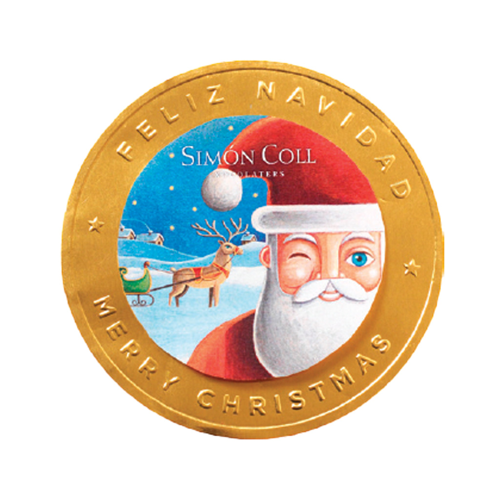 Simón Coll Santa Chocolate Medallions, 2.1 oz