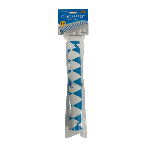 The Taste of Germany "Blue White" Bavaria Table Runner (6 ft) , poly (1/pkg)