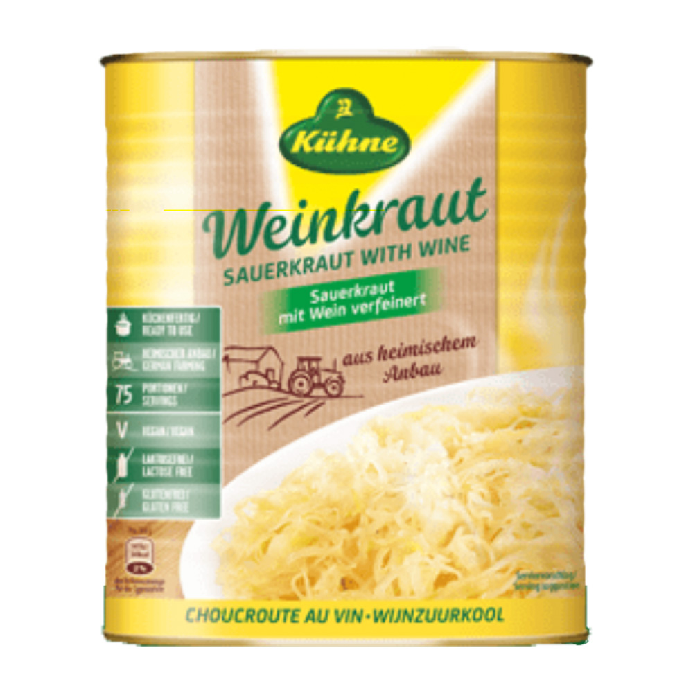 Kuehne German Wine Sauerkraut,  Food Service Size, 22lbs