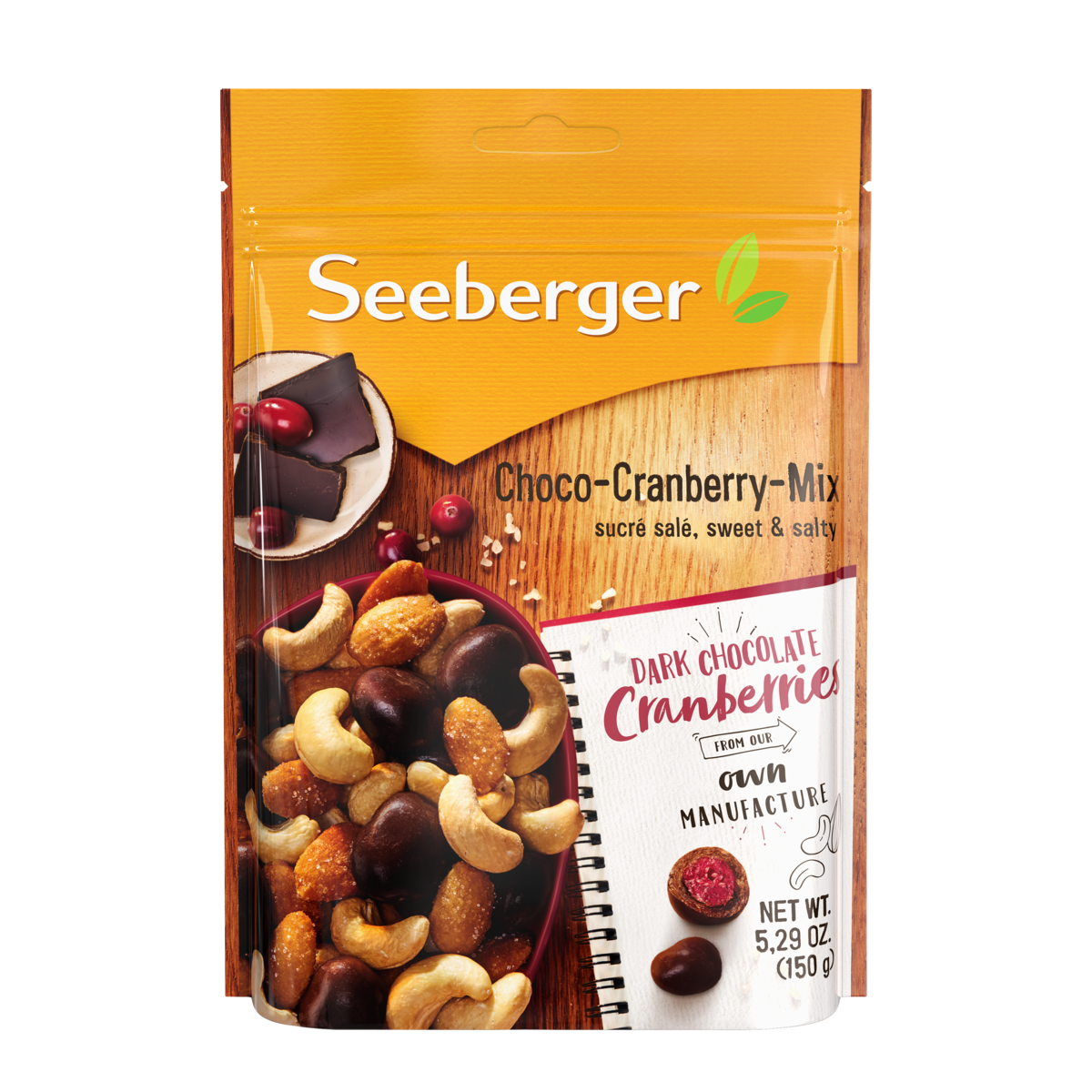 Seeberger Choco Cranberry & Nuts Snack Mix, 150g (5.3oz)