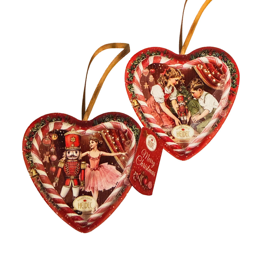 Heidel "Christmas Nutcracker Fairy Tale" Fancy Heart-Shape Box, 1.9oz