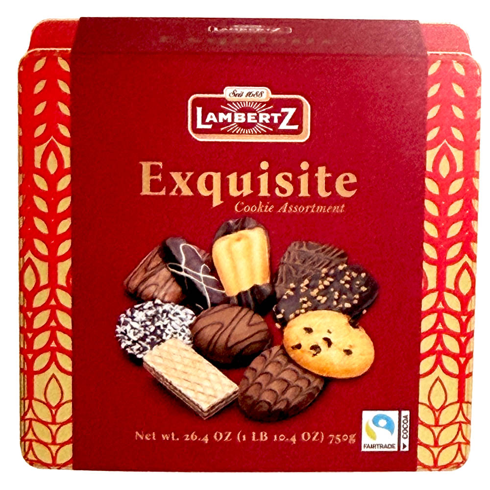 Lambertz "Exquisite" German Holiday Cookie Assortment in large gift tin, 26.5 oz
