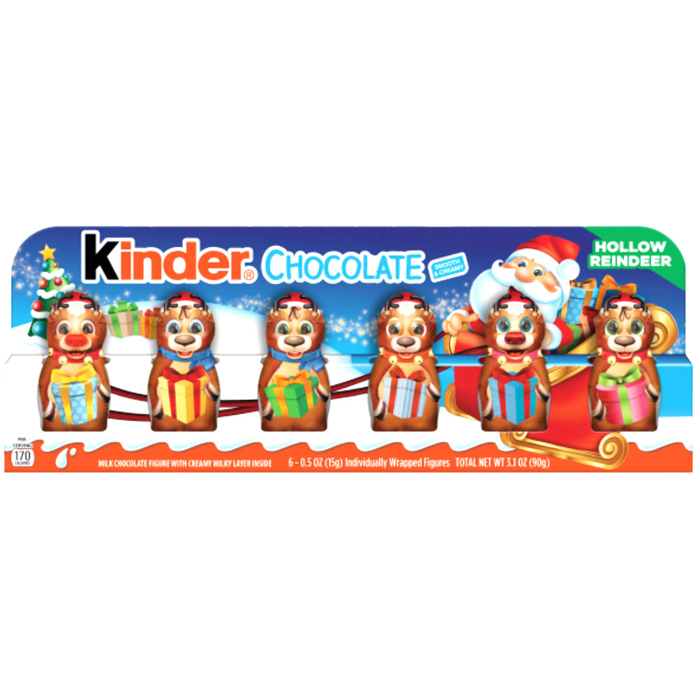 Kinder Chocolate "Reindeer" Ornaments,  6pc. 15g