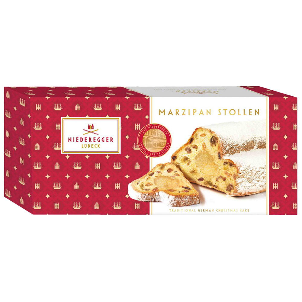 Niederegger Lübecker Marzipan Stollen in Red Tin,  750g