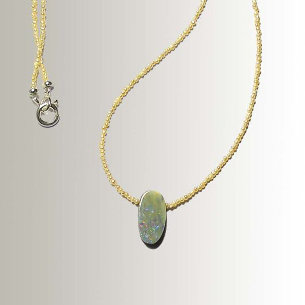 Australian Opal Creamy Boulder Baby Necklace
