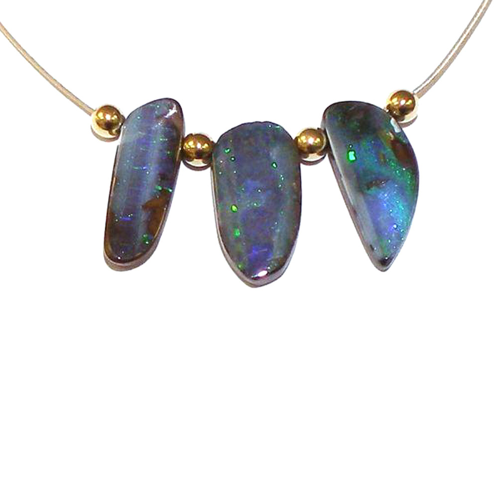 Boulder Baby Trio Opal Necklace