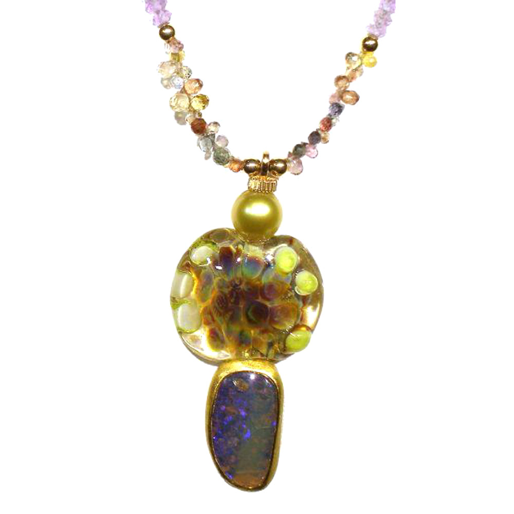 Amazing Sachs Design Bead with Wood Opal Collaboration in Gold