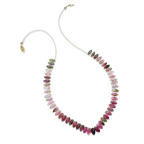 All Matched Up Watermelon Tourmaline Marquis Briolette Necklace