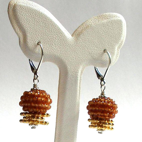 Hessonite Garnet Starburst Earrings
