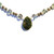 Moss Agate Drop Necklace with Fluorite White Topaz and Peacock Pearls