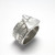 Silver Mountain Ring with Double Diamond Theme Trail Marker Band