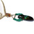14K Gold Double Sided Boulder Opal Lariat with Emerald and Fancy Sapphire Briolettes on Pearls