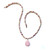 Morganite, Ruby, Pearl Giant Drop Necklace