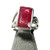 Bold Emerald Cut Ruby Ring in Silver