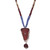 Sea Glass Necklace with Tourmaline Dangle Sapphires and Cinnamon Zircons in Silver