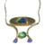 Black Opal Emerald Tanzanite Whimsy Wave Necklace in Gold