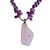 Carefree Amethyst with Inset Rhodolite Garnet on Smooth Amethyst Dancing Drops