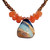 Boulder Opal and Peach Moonstone Briolette with Pearls Necklace