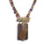 Jasper Cubes and Silver Jacks Necklace with Amethyst