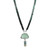 Bar Harbor Collection-Geometric Ice Seaglass Necklace with Bicolor Tourmaline Baguette Drop on Blue Tourmalines  in Silver