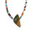 Rainbow Boulder Baby Opal Necklace on Tiny Agate Beads