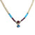 Sterling Infinity Necklace in Blue Topaz and Rhodolite Garnet