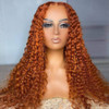 Ginger Deep Curly 13x4 Lace Front 4x4 Lace Closure Human Hair Wig