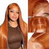 Ginger Orange Straight 13x4 Lace Front 4x4 Lace Closure Human Hair Wig