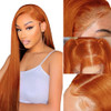 Ginger Orange Straight 13x4 Lace Front 4x4 Lace Closure Human Hair Wig
