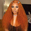 Ginger Orange Water Wave 13x4 Lace Front 4x4 Lace Closure Human Hair Wig