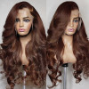 Chestnut Brown Color #4 Body Wave 13x4 Lace Front 4x4 Lace Closure Human Hair Wig