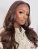 Chestnut Brown Color #4 Body Wave 13x4 Lace Front 4x4 Lace Closure Human Hair Wig