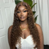 Chestnut Brown Color #4 Deep Wave 13x4 Lace Front 4x4 Lace Closure Human Hair Wig
