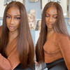 Chestnut Dark Brown #4 Straight 13x4 Lace Front 4x4 Lace Closure Human Hair Wig